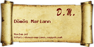 Dömös Mariann névjegykártya