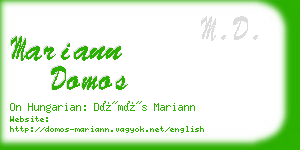 mariann domos business card